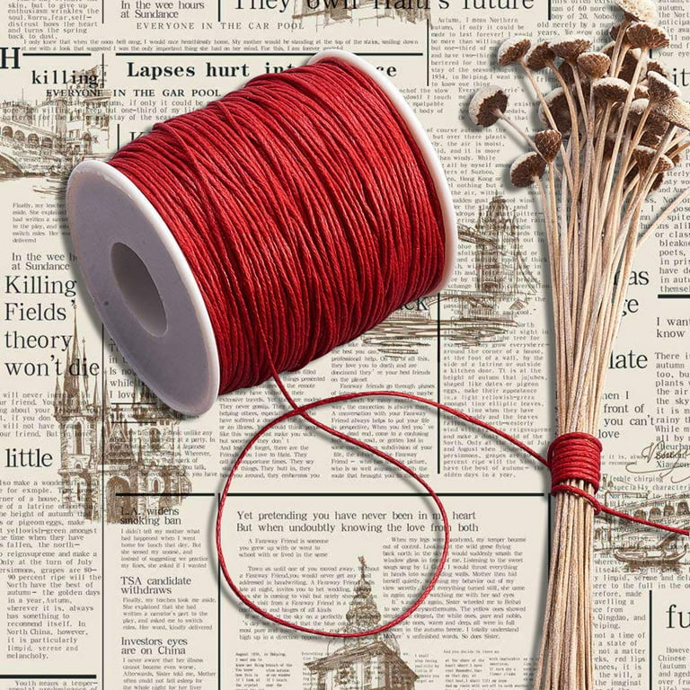 YZSFIRM 1mm 175 Yards Jewelry Making Beading and Crafting Macrame Black Waxed Cord Thread for Braided Bracelet DIY Making