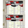 thumbnail image 4 of Geometric Red Black Gray Solid Abstract Window Curtain Bedroom Curtain Adjustable Tie Up Curtain for Small Window Rod Pocket, 4 of 6