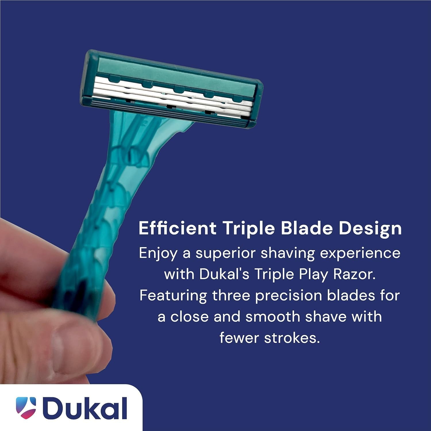 DawnMist Triple Play Personal Razor with Lubricating Strip Single Edge Triple Blade Teal 6 per Box