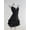 Black, variant on Women's Bow Decor Ruffle Hem Slip Dress