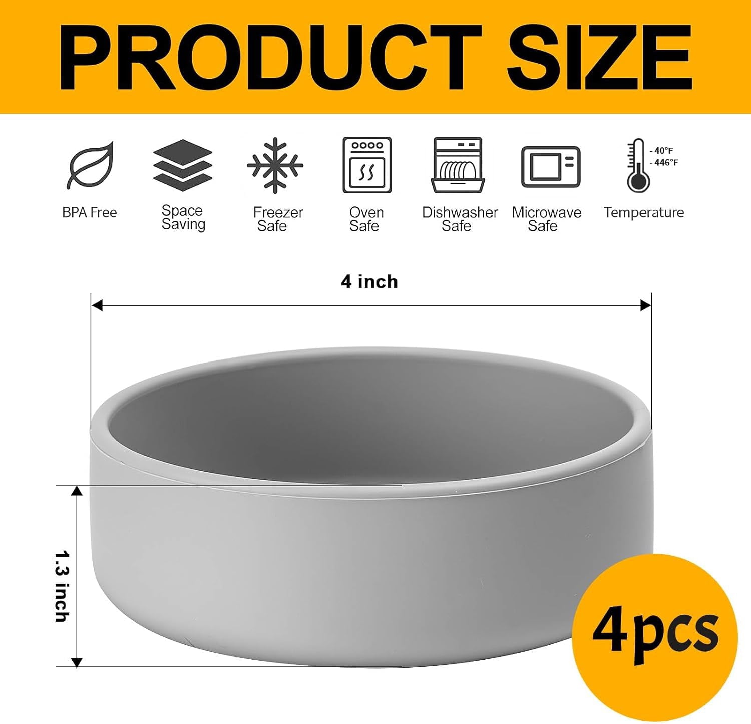 4 Pack Silicone Air Fryer Egg Pan Individual Microwave Egg Cooker Eggwich Egg Bites Molds for Oven Microwave - Grey