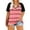 A395-Pink Striped, variant on Plus Size Tops 3X Summer Womens Shirts Green Crew Neck Fashion Short Sleeve Tee Loose Fit Tunics Spring Blouses Casual Pullover 3XL 22W 24W