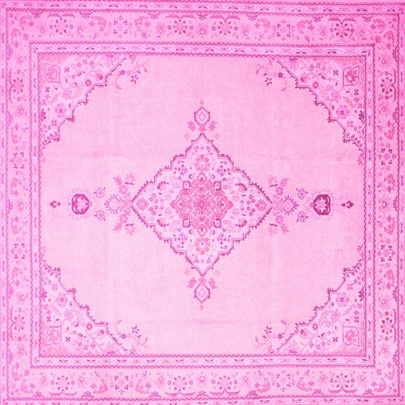 Ahgly Company Indoor Square Persian Pink Traditional Area Rugs, 3' Square