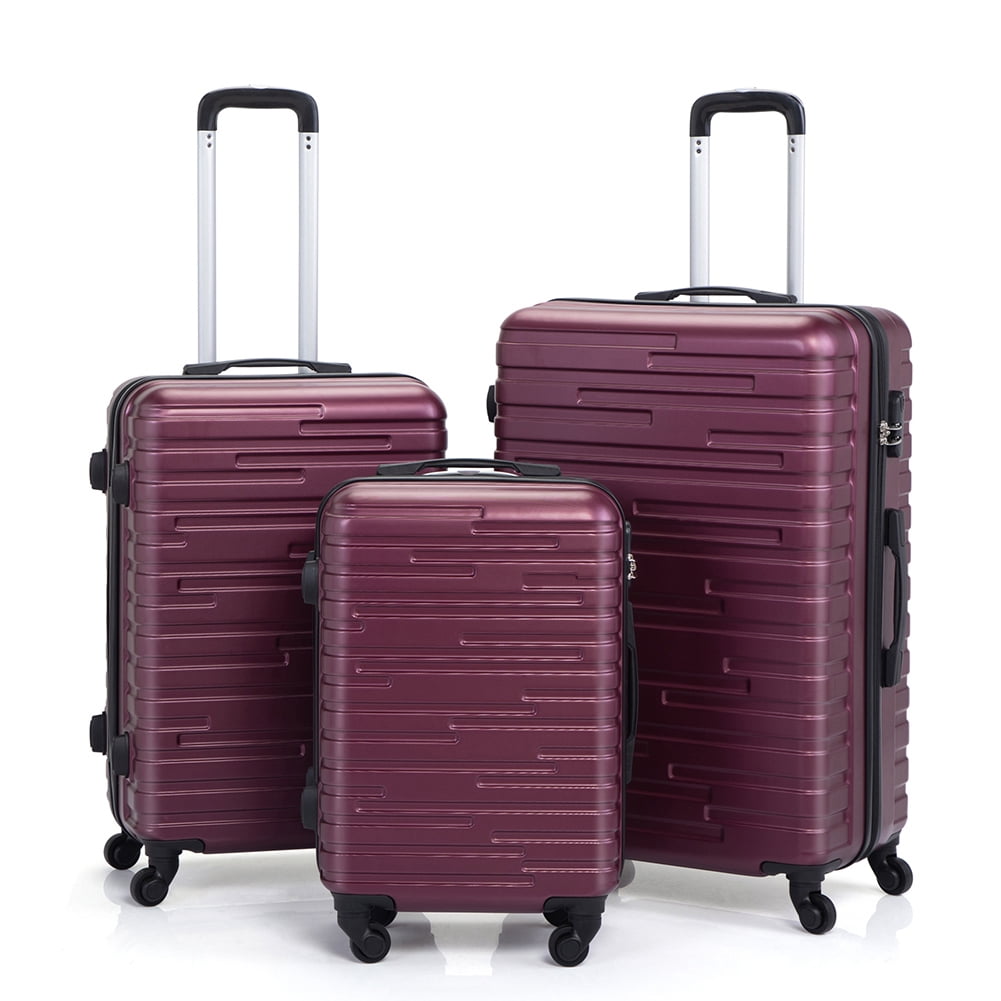 Kepooman 3 Piece Hardshell Luggage Set, Hardside Lightweight Fashion ABS Suitcase with Spinner Wheels & TSA Lock (20/24/28 inch), Claret Kepooman 3 Piece Hardshell Luggage Set, Hardside Lightweight Fashion ABS Suitcase with Spinner Wheels & TSA Lock (20/24/28 inch), Claret