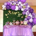 thumbnail image 5 of MMTX Purple White Balloon Arch Garland Kit, 108pcs Purple White Gold Confetti Balloon with Purple Butterfly for Baby Shower Wedding Women Birthday Decoration, 5 of 12