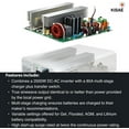 thumbnail image 3 of KISAE BIC1230100 Bi‑Directional Inverter‑Charger | 3000W Pure Sine Wave Inverter & 100A Smart Charger | Auto Transfer Switch | RV, Marine & Off‑Grid Ready, 3 of 4