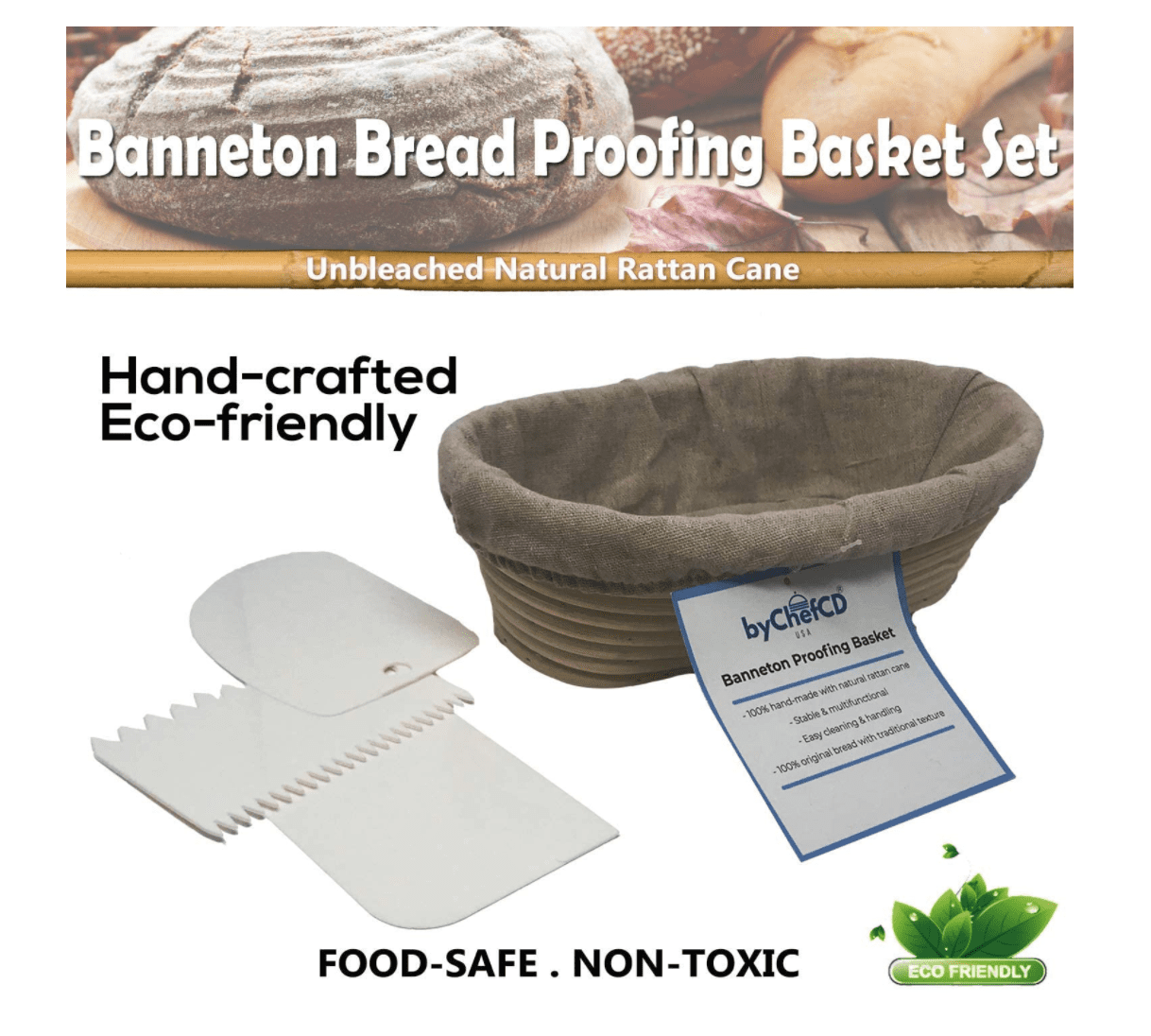 10 Inch Oval Bread Basket Proofing Set Bread Proofing Basket