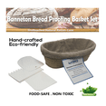 thumbnail image 3 of 10 Inch Oval Bread Basket Proofing Set- Banneton Bread Proofing Basket + Cloth Liner + Bowl Scraper + Smoother - For Home Bakers and Professionals- ByChefCD, 3 of 7