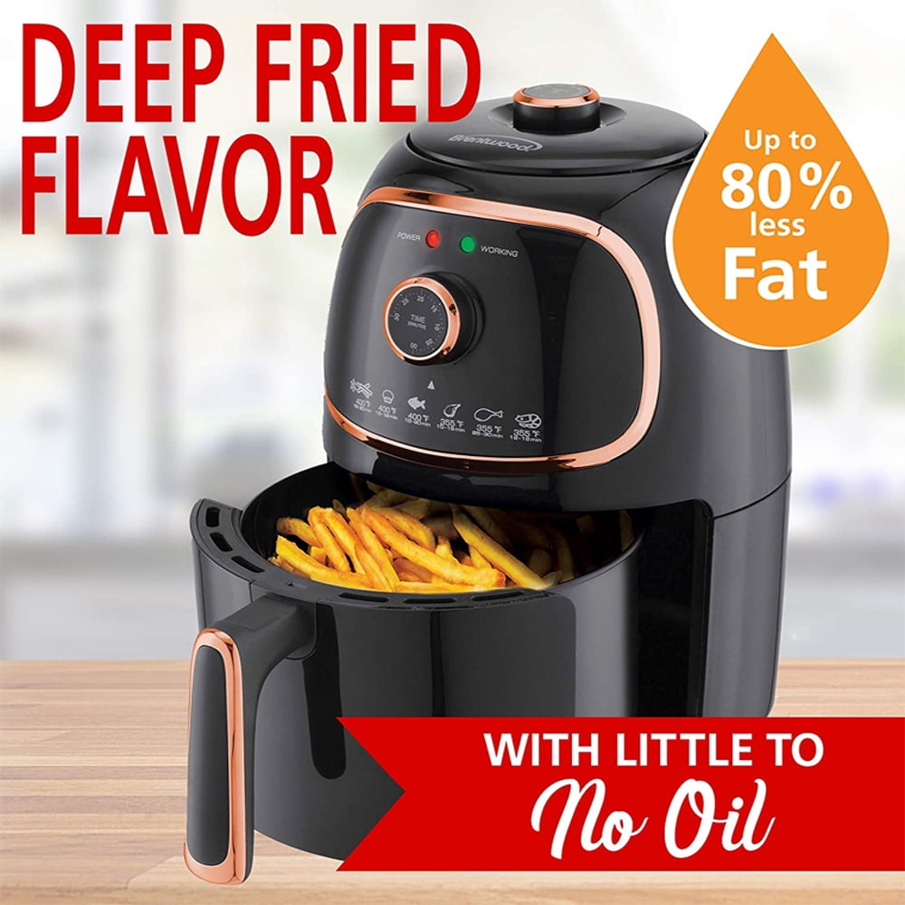 Brentwood Appliances AF-202BKC 2 Quart Small Air Fryer Copper with Timer and Temp Control