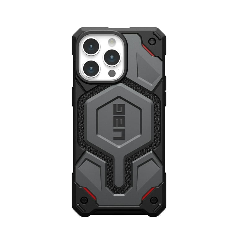UAG Case Compatible with iPhone 15 Pro Max Case 6.7 Monarch Pro Kevlar  Silver Built-in Magnet Compatible with MagSafe Charging Premium Rugged  Dropproof Protective Cover by URBAN ARMOR GEAR 