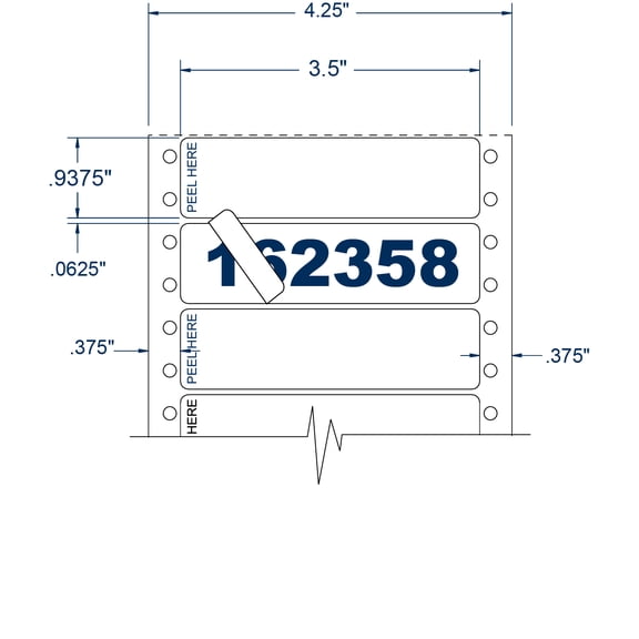 Compulabel 162358, Address Label Pin Fed - 3-1/2'' X 15/16''