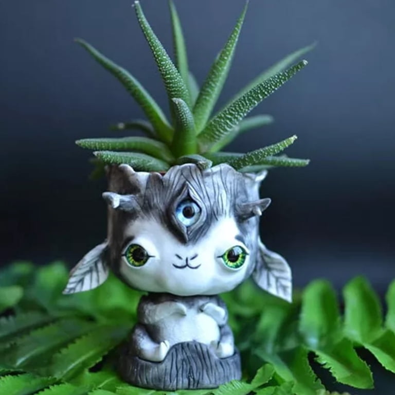 Yuedong Unique Fantasy Creature Flowerpot For Indoor & Outdoor Plants Resin  Head Planter With Drain Holes Cute Lady Face Plant Pot With Eyes Closed -  Walmart.com
