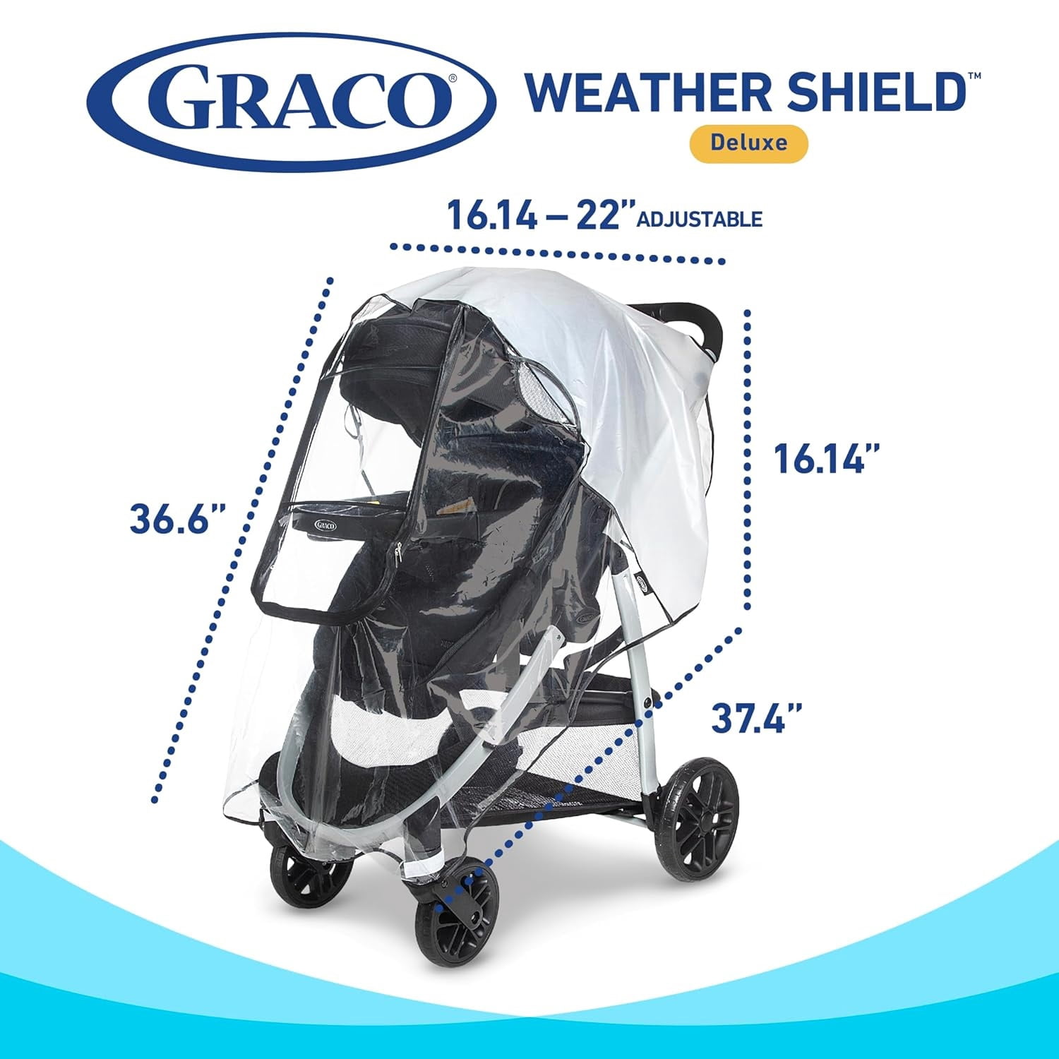 Graco Deluxe Baby Stroller Cover for Rain, Weather Shield Infant Stroller  Cover