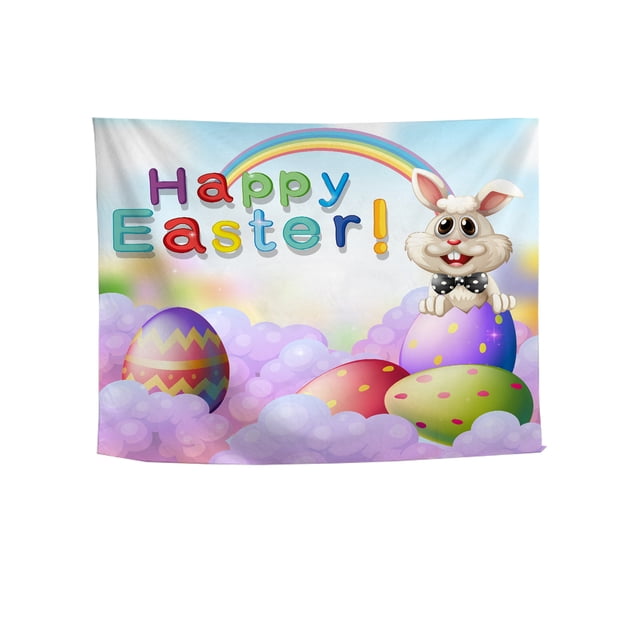 Tapestry Happy Easter Aesthetic para pared de habitación, 100 x 70 cm, poliéster