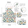 thumbnail image 7 of Colorful Dinosaurs Floral White Pattern Apron-Garden Aprons for Women with Pockets-Cotton Linen Waterproof Kitchen Cooking Gardening Aprons Adjustable for Kitchen,Cooking,BBQ and Salon 33x27 Inch, 7 of 7