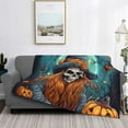 thumbnail image 2 of Yiaed Cartoon Pumpkin Skull Print Blanket Throw Blanket Soft Cozy Flannel Blanket for Home Bed Sofa Couch Chair-60"x50", 2 of 6