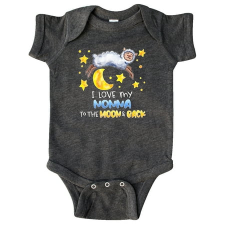 

Inktastic I Love my Nonna to the Moon and Back Cute Sheep Gift Baby Boy or Baby Girl Bodysuit