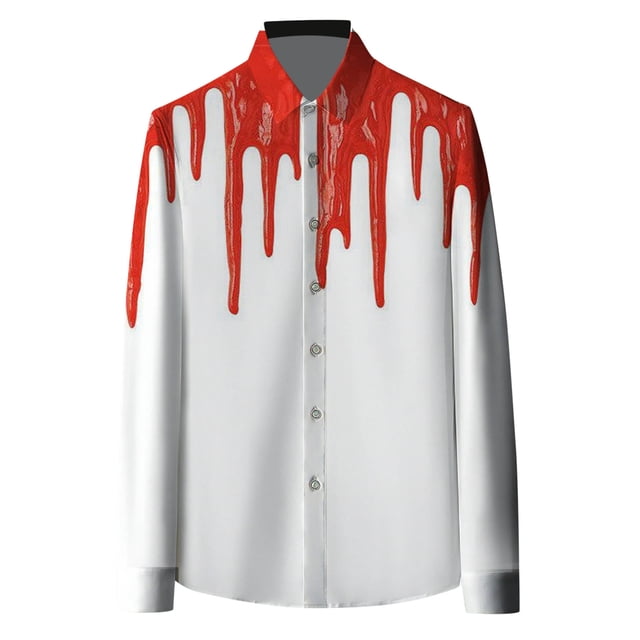 Chemise Décontractée à Manches Longues Imprimée 3D pour Hommes Halloween Mode Confortable pour Automne