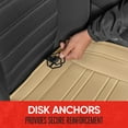 thumbnail image 5 of Motor Trend Faux Leather Front Seat Cover for Cars - Bottom Cushion Coverage Only Set of 2 Tan Beige Front Car Seat Covers for SUV & Truck with Storage Pockets - Automotive Car Seats Cover Protector, 5 of 10