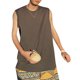 thumbnail image 4 of Camiseta sin mangas para hombre, camisa sin mangas de color puro, chaleco deportivo holgado para entrenamiento en casa, 4 of 8