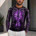 thumbnail image 2 of CONFREE Halloween Mens Short Sleeve Tshirts Crew Neck Spooky Skeleton Graphic Lightweight Fall Casual Tees, 2 of 6