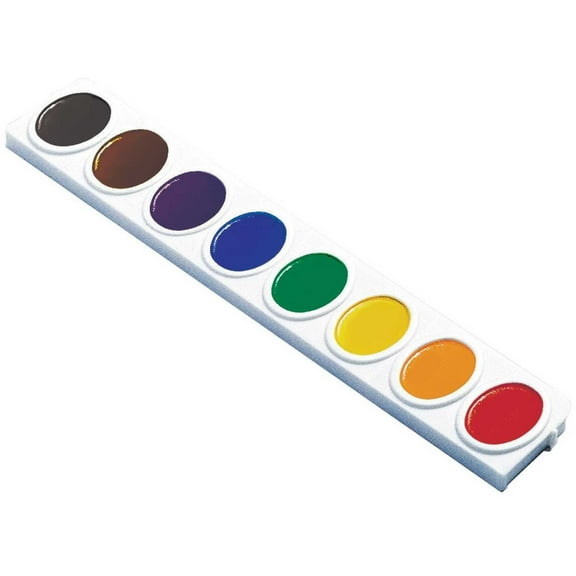 Prang Non-Toxic Semi-Moist Watercolor Paint Refill Strip Set, Plastic Oval Pan, Assorted Color, Pack of 3