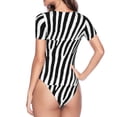 thumbnail image 3 of Uemuo Zebra Pattern Women's One Piece Short Sleeve Swimsuit Rash Guard Surfing Modest Quick-drying Swimsuit Beach Essentials-, 3 of 9