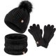 thumbnail image 1 of Gorro de forro polar para niños, guantes de pantalla táctil, bufanda de cuello, sombrero de Navidad, diseño de nieve, 3 piezas, 1 of 4