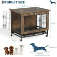 thumbnail image 4 of YUSAZENS Meuble Cage pour Animal à Double Porte de 26 Pouces, Niche en Bois avec Roues Verrouillables, Table d'Appoint pour Animal d'Intérieur Résistante à la Mastication, Brun Rustique, 4 of 8