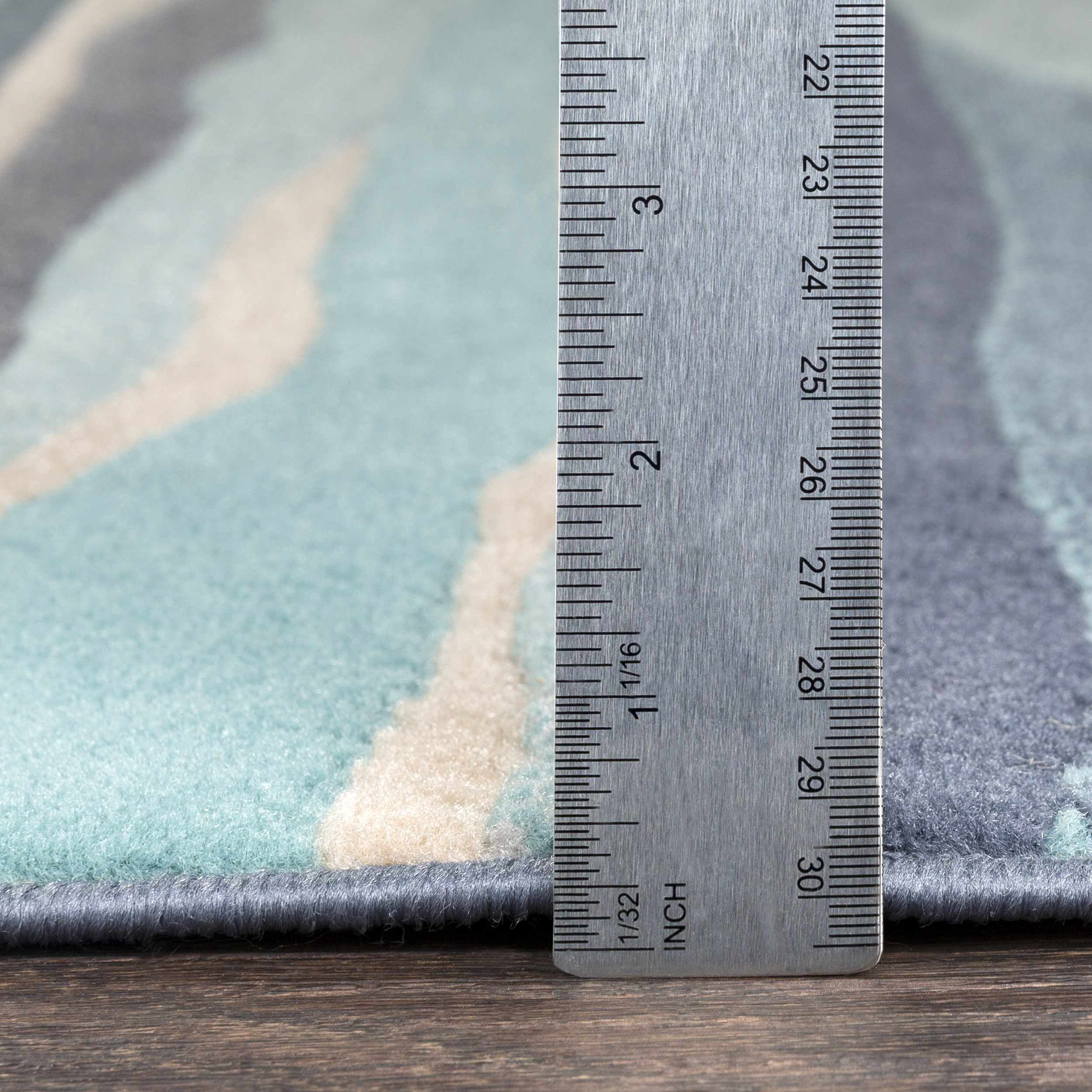 BoutiqueRugs Basco Contemporary Area Rug - Aqua, Peach, Taupe - 5'3" x 7'3"