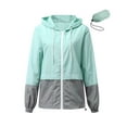thumbnail image 4 of Alsol Lamesa Rain Jacket for Women Waterproof Lightweight Rain Coats Color Block Jackets Windproof Windbreaker Packable Outdoor Hiking Hooded Jacket, 4 of 6