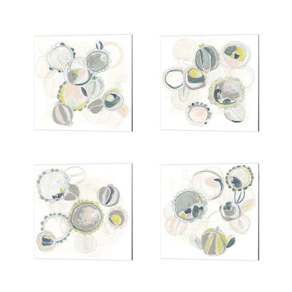June Erica Vess 'Floral Scumble' Canvas Art (Set of 4)