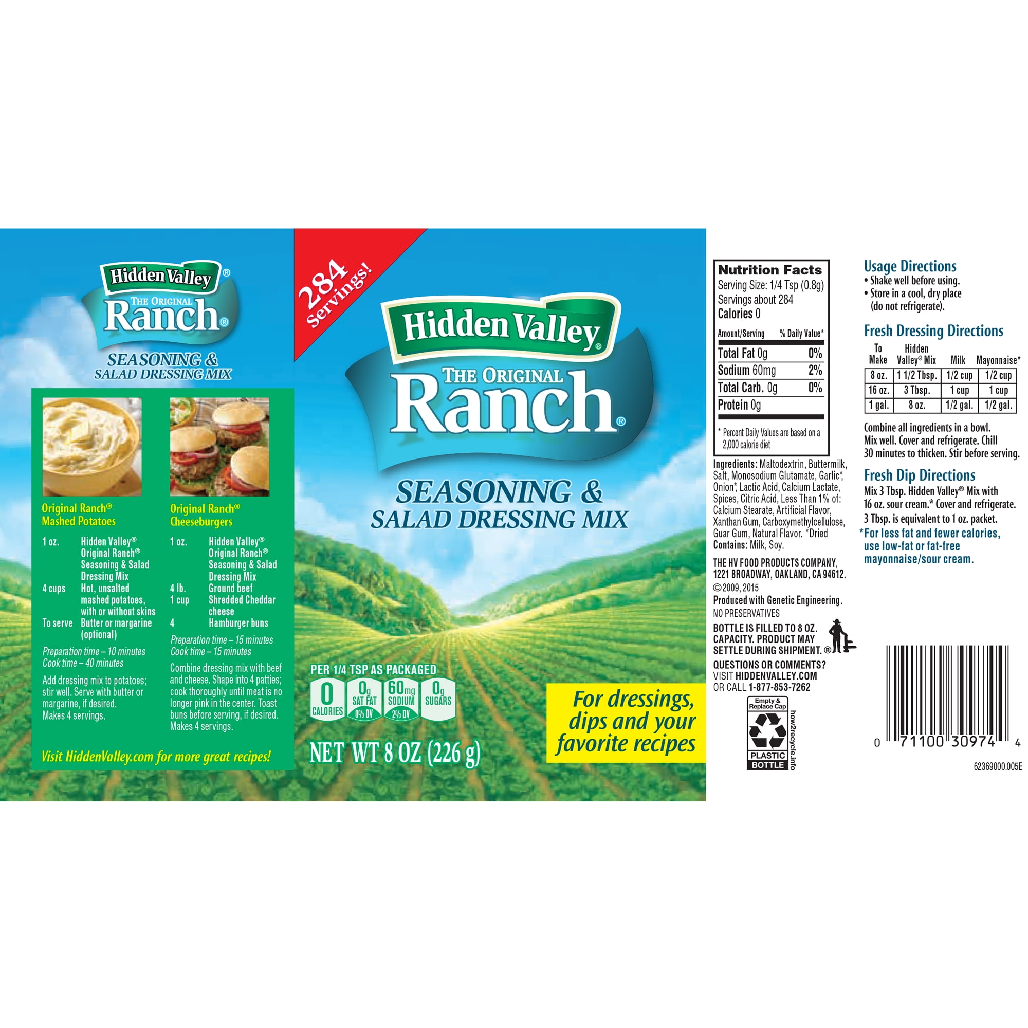 34 Hidden Valley Ranch Packet Nutrition Label Labels 2021