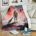 thumbnail image 6 of 1pc Flannel Blanket, Soft Halloween Throw with Witch and Mummy Prints, Red Blood Mist Atmosphere in Artistic Style. Perfect for Sofa Lounging, Bedroom Naps, Travel Warmer, Car Coziness & Festive Gift, 6 of 8