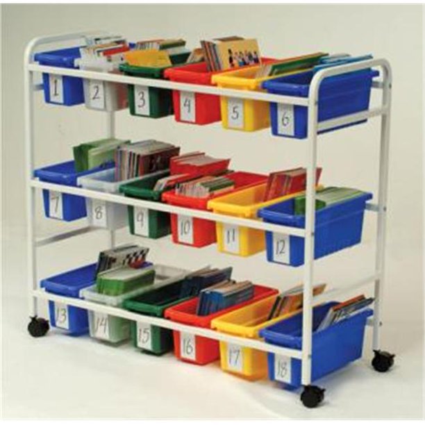 Copernicus Educational Product BB00518 Cart Leveled Reading Book Browser 18 Tubs