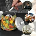thumbnail image 4 of Yayeee Ashtray with Lid for Cigarette Smokeless Stainless Steel Home Ash Holder, Retro Autumn Leaves, 4 of 7