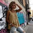 thumbnail image 4 of Lmueinov Womens Peplum Babydoll Tank Tops Scoop Neck Casual Summer Beach Sleeveless Loose T Shirts Casual Shirred Flowy Tops, 4 of 6