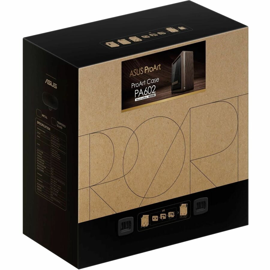 Asus ProArt PA602 Wood Edition Retro Brown, Tempered Glass Panel