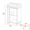 thumbnail image 6 of Vegas Bar Cart with 6 Bottle Cubbies, 4 Wheels, Rail, Glass Door Cabinet, 6 of 6