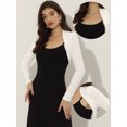 thumbnail image 2 of Elegante bolero de manga larga de color sólido para mujer Blanco S, 2 of 5