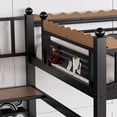 thumbnail image 2 of Bellemave Full Size Loft Bed with Stairs, Heavy Duty Loft Beds Frame with Storage Basket, Bookshelf, Clothing Rack and Safety Wavy Guardrails, Large Under-Bed Space for Bedroom, Black, 2 of 8