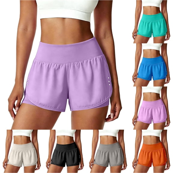 Kingdiese Women's Workout Shorts For Tennis Gym Running Yoga Breathable Loose Fit Activewear Bottoms Shorts Size XXL
