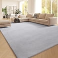 thumbnail image 1 of Light Grey Fluffy Rug 5x7 Faux Rabbit Fur Rug Area Rugs for Living Room Washable Fuzzy Plush Shag Rug for Bedroom Large Shaggy Rug for Nursery Home Decor, 1 of 8