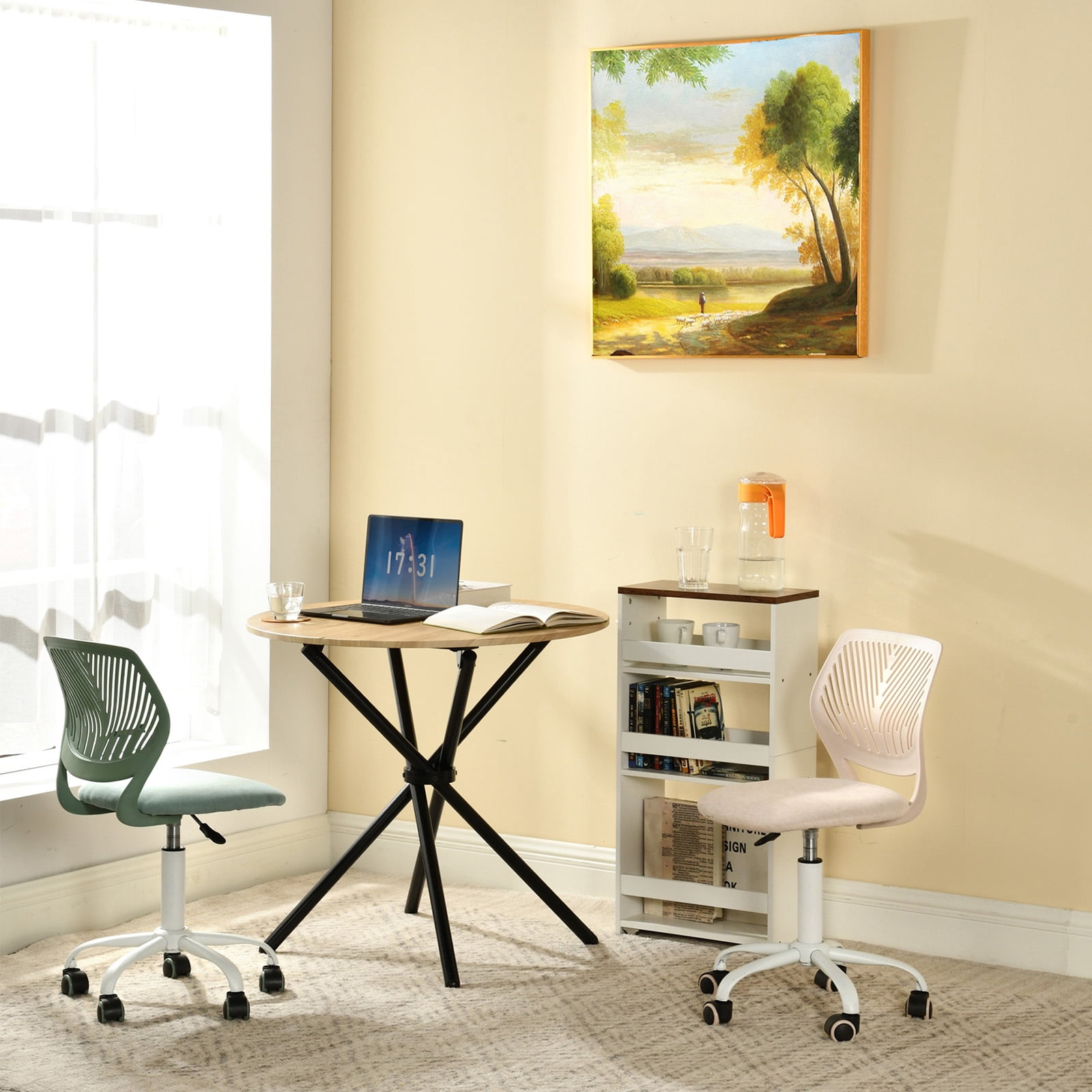 Homy Casa 31.5 Inch Small Writing Desk Compact Computer Table for Teen Study Home Office Desk, Oak