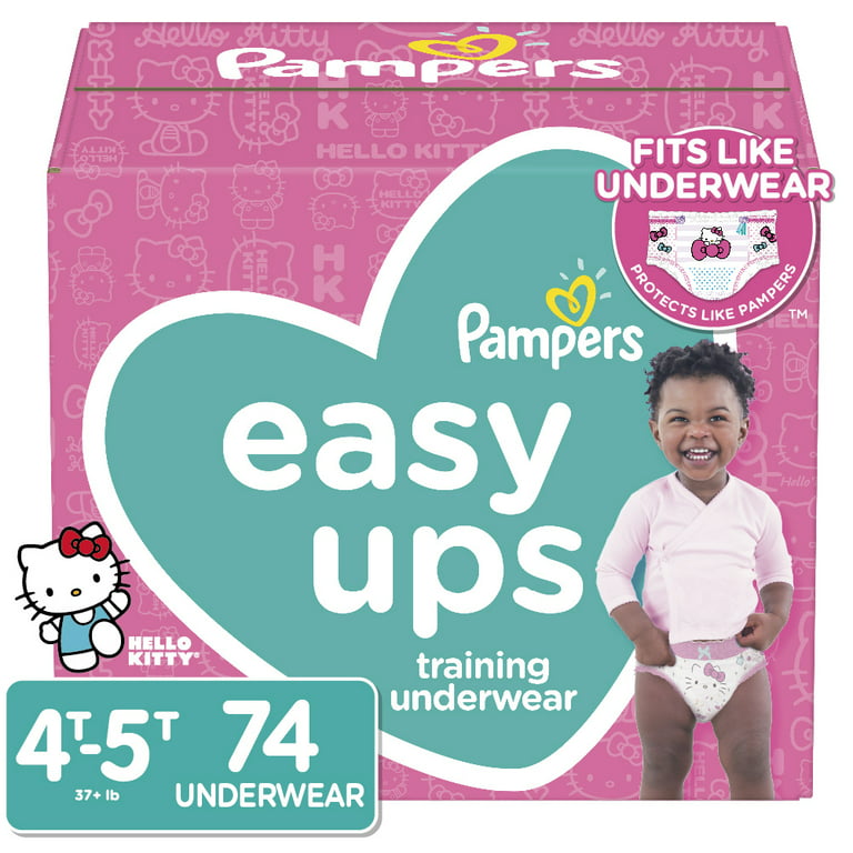 Pampers Easy Ups Training Underwear Girls, Size 4T-5T, 74 Ct