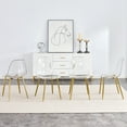 thumbnail image 2 of Modern minimalist transparent dining chair, plastic chair, armless crystal chair, Nordic creative makeup stool, negotiation chair, 6-piece set of gold-plated metal legs, TW-1200, 2 of 24