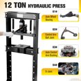 thumbnail image 4 of COZONY 12T Heavy Duty Hydraulic Shop Press – H-Frame Floor Press w/ Adjustable Work Table & Press Plates,Black, 4 of 11