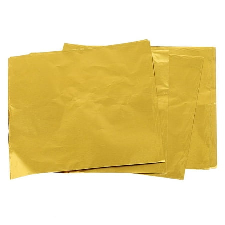 100Pcs Square Golden Aluminium Candy Wrappers Sugar Wraps Paper for DIY Candies