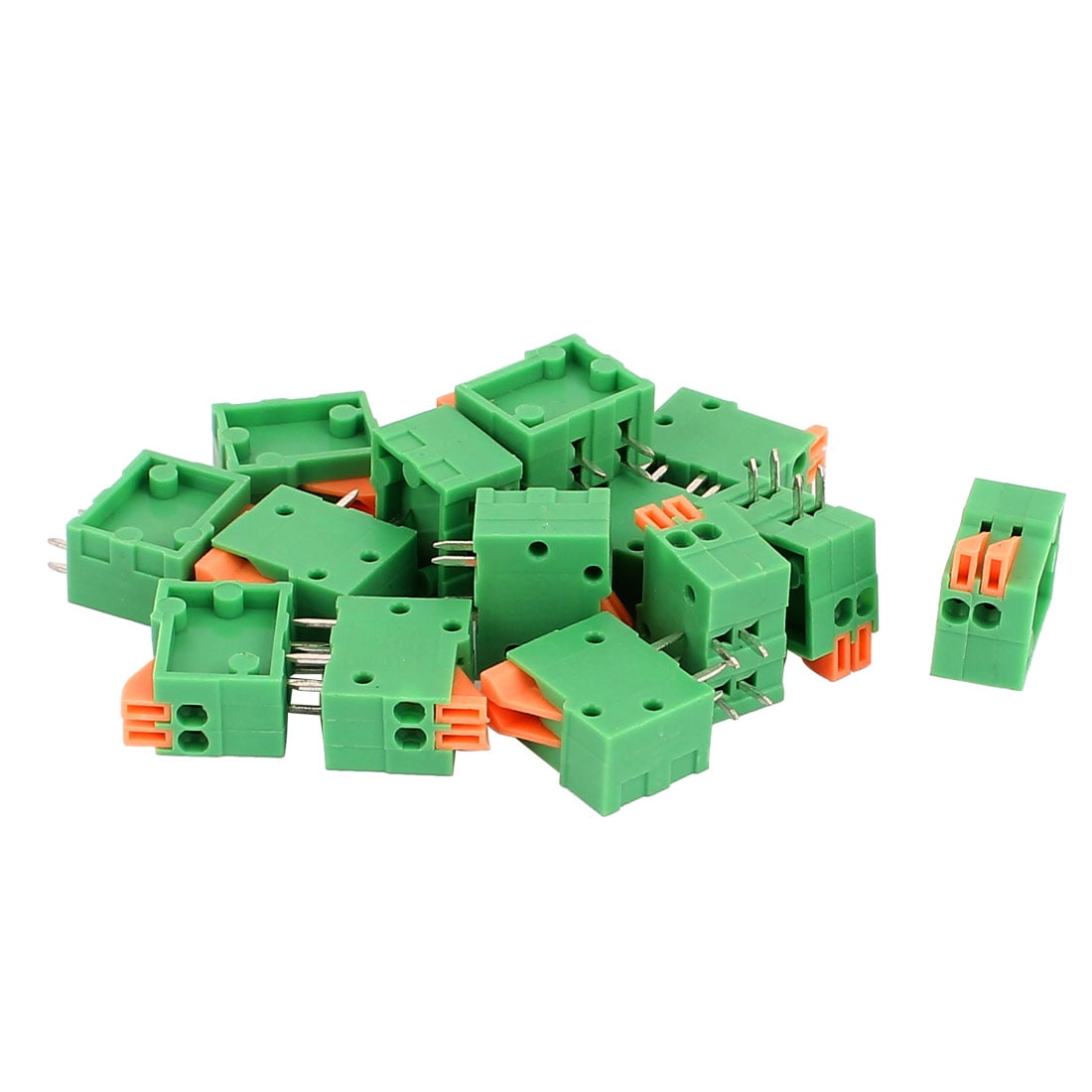 15Pcs PCB Panel Mount 2 Way 4P Terminal Block Connector 2.54mm Pitch