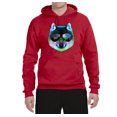 thumbnail image 2 of Wild Bobby, Funny Wolf on Sunglasses, Animal Lover, Unisex Graphic Hoodie Sweatshirt, Red, Small, 2 of 3